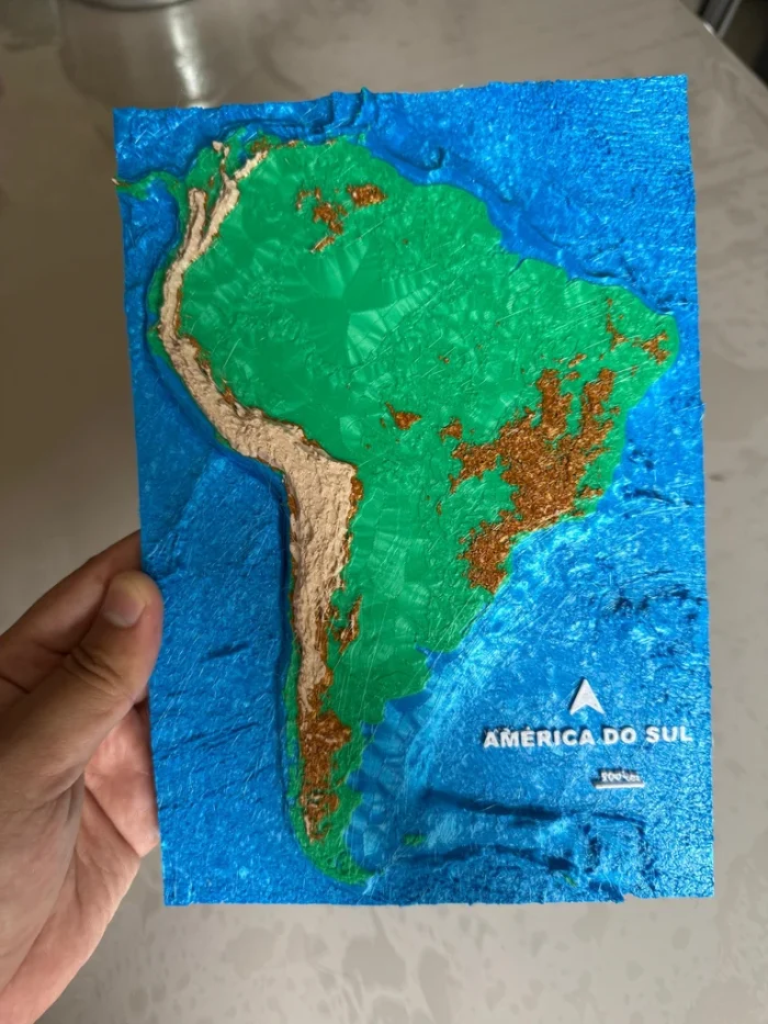 Mapa Topográfico - América do Sul 23x16 - Image 5