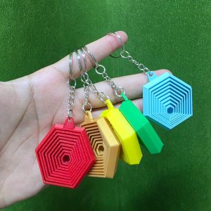 Brinquedo Fidget Hexagonal com Chaveiro