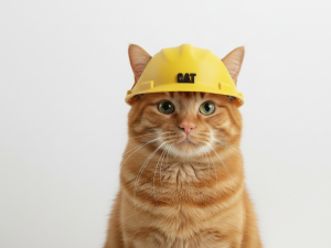 Capacete de Construção para Gatos - O Supervisor da Casa