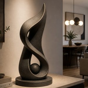 Escultura Fluxo Infinito - Design Fluido e Elegante para Ambientes Sofisticados