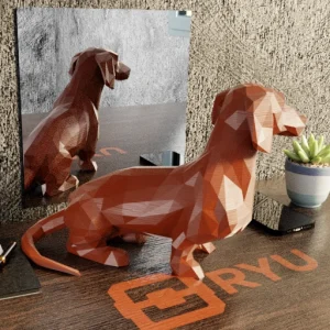 Estátua Dachshund — Cor Verde escuro, Tamanho Pequeno 12 cm