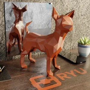 Estátua Chihuahua em Pé — Cor Cobre, Tamanho Especial (30cm)