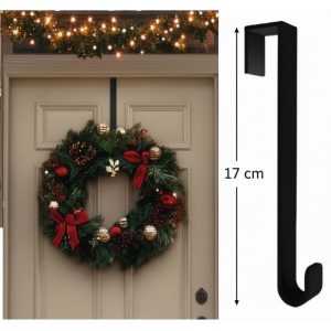 Gancho Suporte de Porta para Guirlanda Natalina 17cm em plástico - Para Portas até 3,5cm — Cor Verde