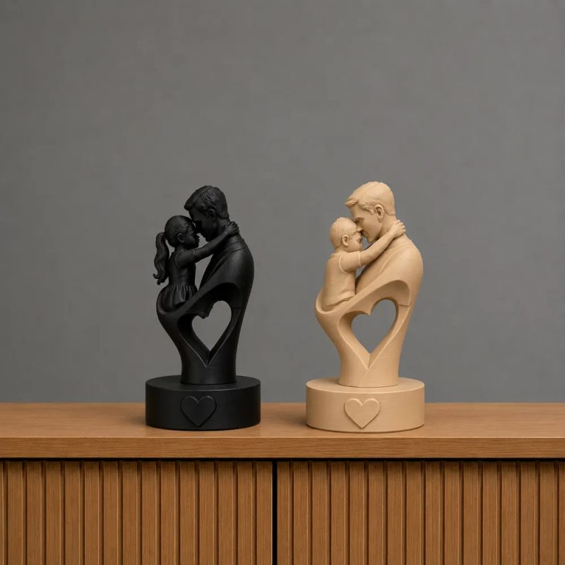 Escultura Decorativa Pai e Filho Presente Dia dos Pais